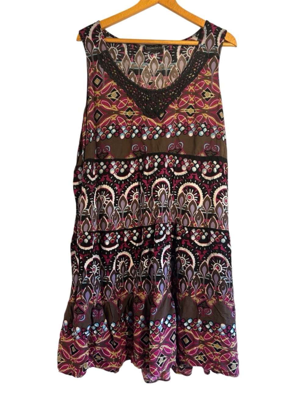Whimsigoth Elementz Tiered Geometric Mini Dress
